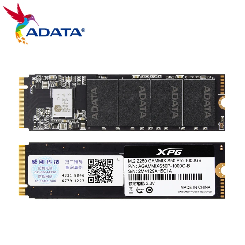 

ADATA NVMe M2 SSD XPG S50 PRO PCIe4.0 Solid State Drive 500GB 1TB Up to 5000Mb/s M.2 2280 internal Hard Disk for Desktop Laptop