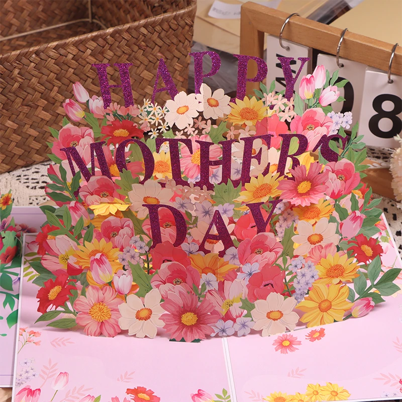 Happy Mother's Day Card Pop Up Mothers Day 3D Card Greeting Postcard Creative Postcard For Mom Wife Surprise Gifts