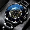 Round Dial Quartz Watch for Men  Stainless Steel Strap Calendar Function Business Allo CaseNonWaterproof Ideal Gift for Him 4