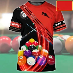 Snooker T-shirt Men's Oversized Tees British Billiards Short-sleeved Beer Black 8 Printed T Shirt Sports Top European Clothing