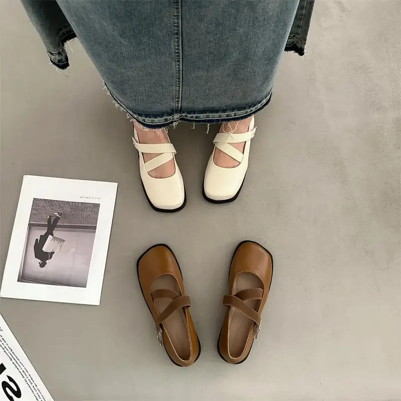 

Туфли женские с квадратным носком, удобные и элегантные повседневные кроссовки, осенняя модная обувь на плоской подошве, под платье из микрофибры, Bu, 2023