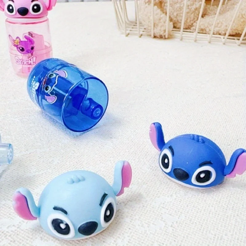 2 pezzi casuali di temperamatite a forma di Stitch Disney, temperamatite a foro singolo, articoli per ufficio in materiale PVC, mini temperamatite - immagine 3