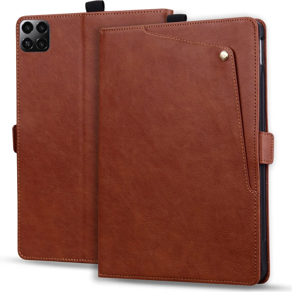 Premium Protective Flip PU Leather Tablet Case - Business Wallet Style