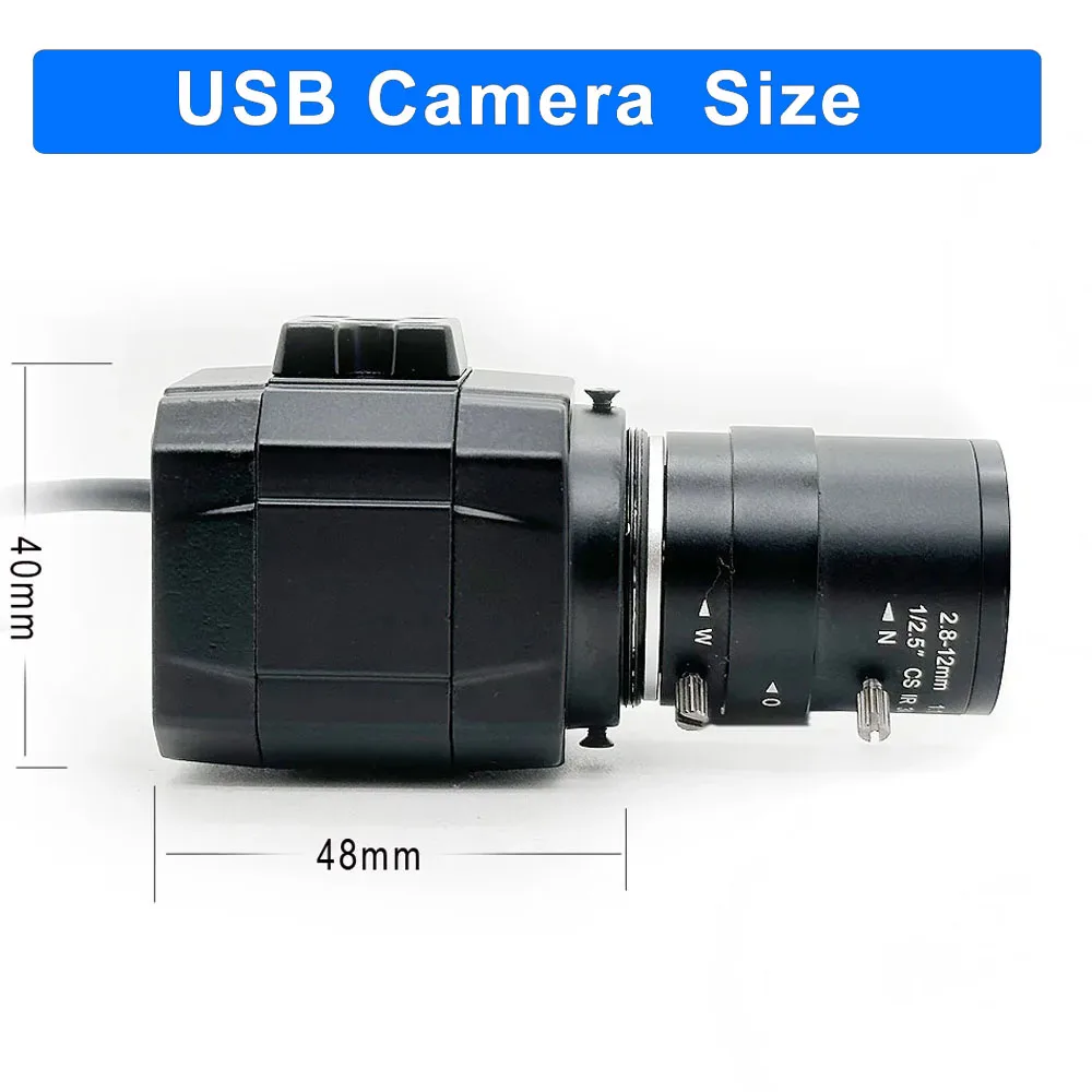 2K 4MP PC Webcam HD 2.8-12mm/5-50mm Varifocal Manual Zoom Lens 4.0 Millionpixels 30fps 2560x1440 MJPG UVC OTG High Speed USB Cam 5