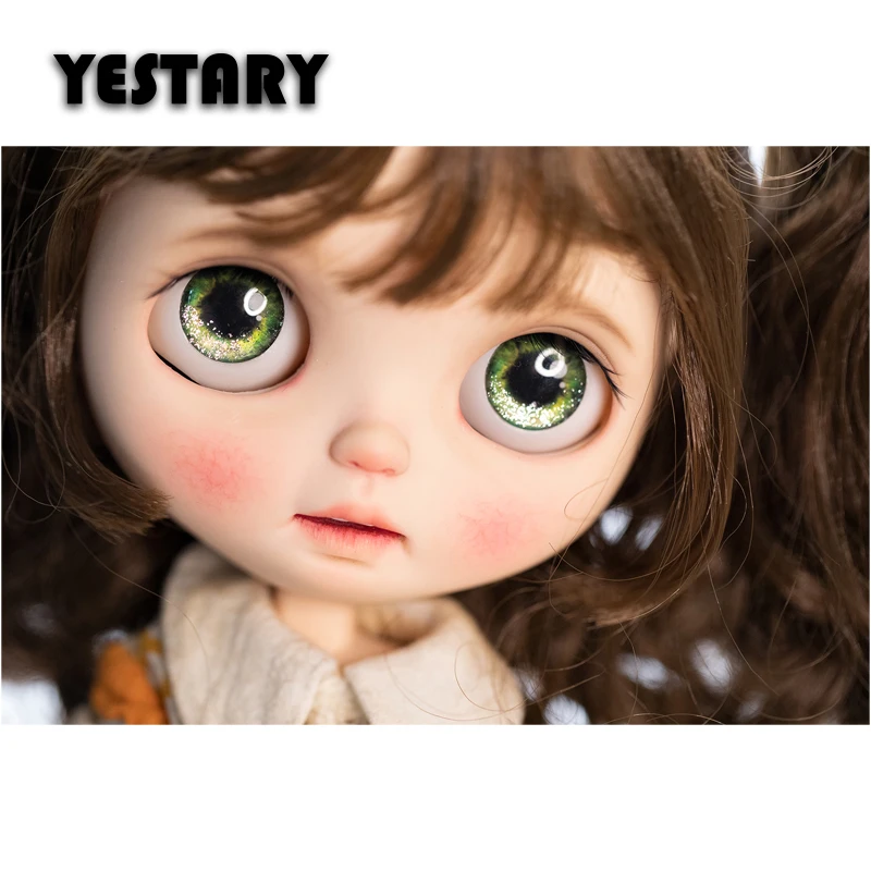 

YESTARY BJD Doll 14MM Eyes Piece For 1/6 Blythe Dolls Accessories Handmades Limited Sparkling Colour Glass Eyes Chip For Girls