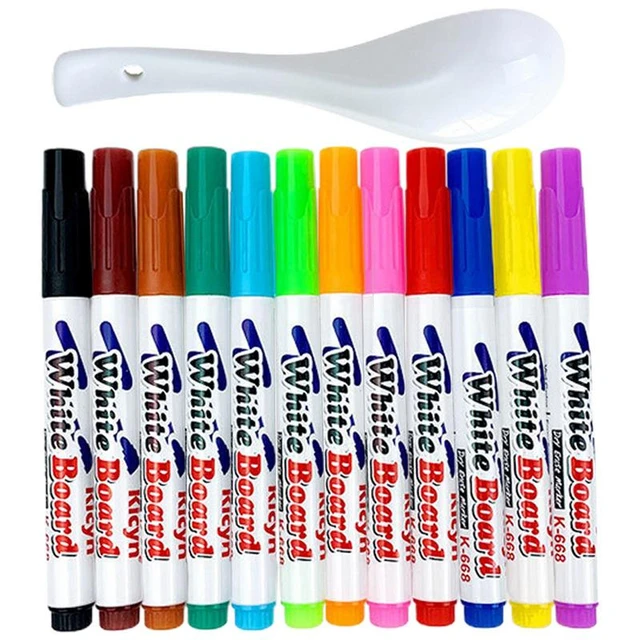 12 couleurs Stylo magique de peinture à l'eau pour les enfants, Magic  Doodle Stylos à dessin Peinture à l'eau qui peut flotter dans l'eau, Stylo  marqueur effaçable avec céramique