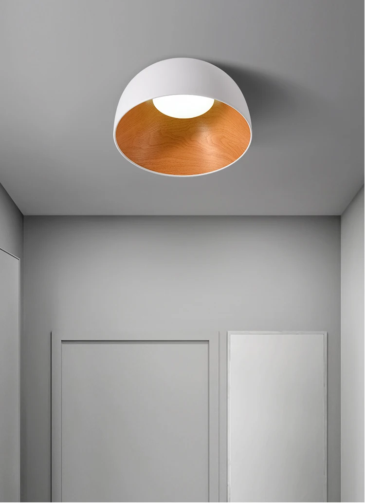 Ceiling Light - Designer Japanese Simple Wood Grain Ceiling Lamp Aesthetic View