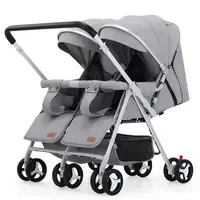 2025 New Twin Baby Stroller Lightweight and Foldable Luxury Double Baby Stroller with Both Sitting and Lying Position