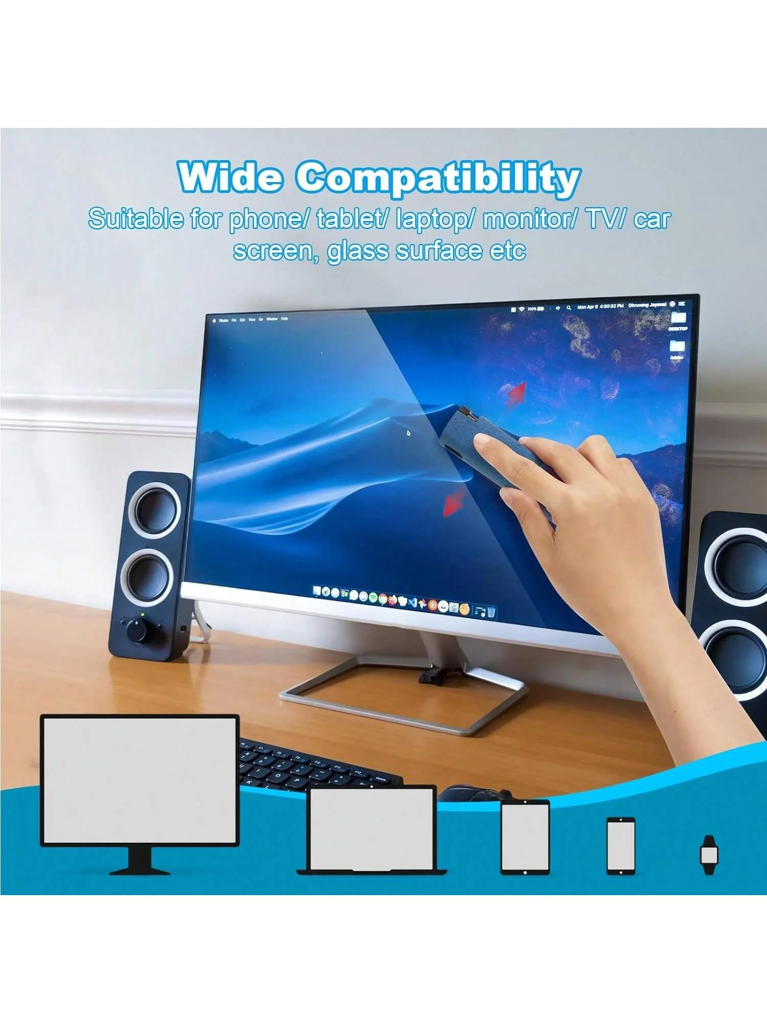 1 Pack Screen Cleaner,3-in-1 Touchscreen Mist Cleaner Spray and Microfiber Cloth,for All Phones, Laptop and Tablet Screens