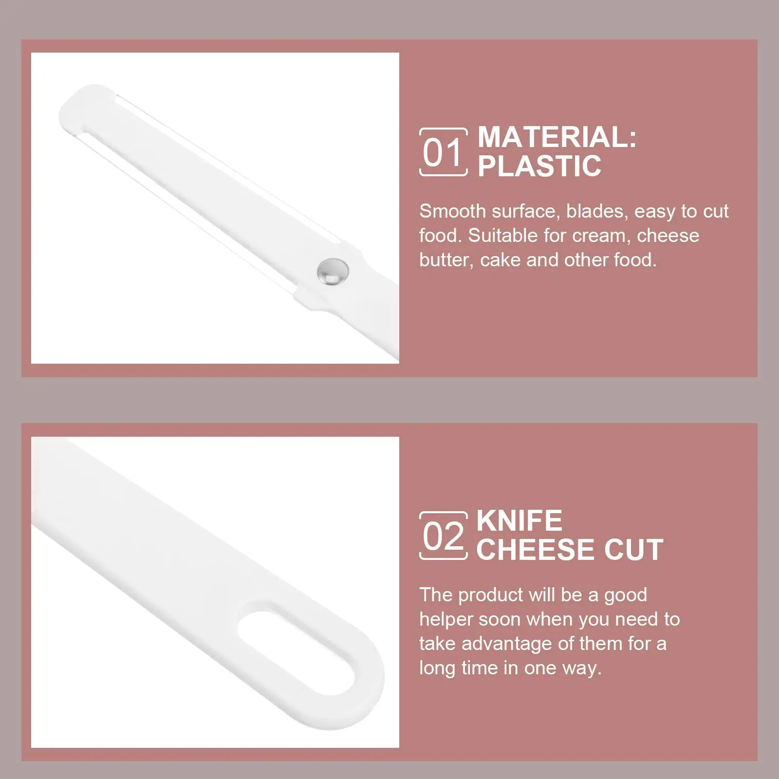 2 Pcs Portable Cheese Knife Sliced Servers Plastic Handheld Butter Slicing Tool