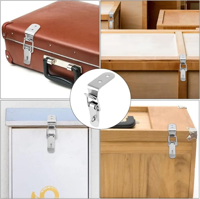 Duck Mouth Buckle Hook 90 Degree Wooden Box Closure Lock Spring Loaded Draw Toggle Buckle Clamp for Suitcase Cabinet Door Hasps furniture hardware toggle latches decorative latches