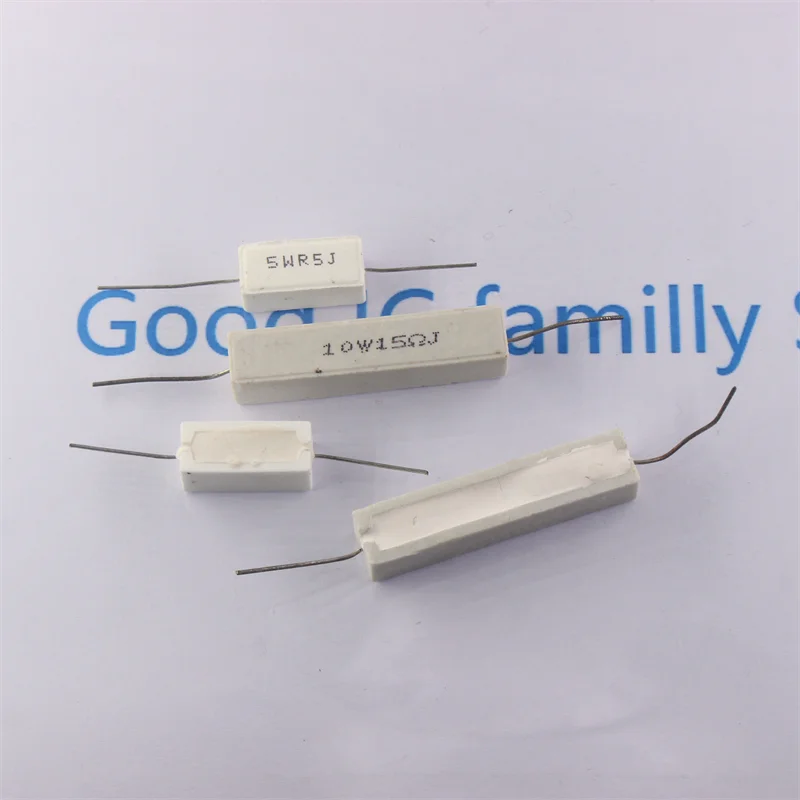 Ceramic Cement Resistor 5W 10W 20W 0.1R 0.5 1 2 3 4.7 10 20 50 100 Ohm 6.8k 0.25R 0.5R 3R 10R 51R 100R 680R 1K 5K 10K 10Pcs cement resistor ceramic resistor