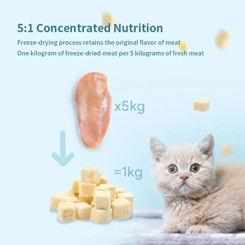 Cat and Dog Freeze Dried Snacks 100% Pure Meat Pet Freeze-dried Cat Snacks Freeze-dried Chicken Duck Chicken Breast Bucket