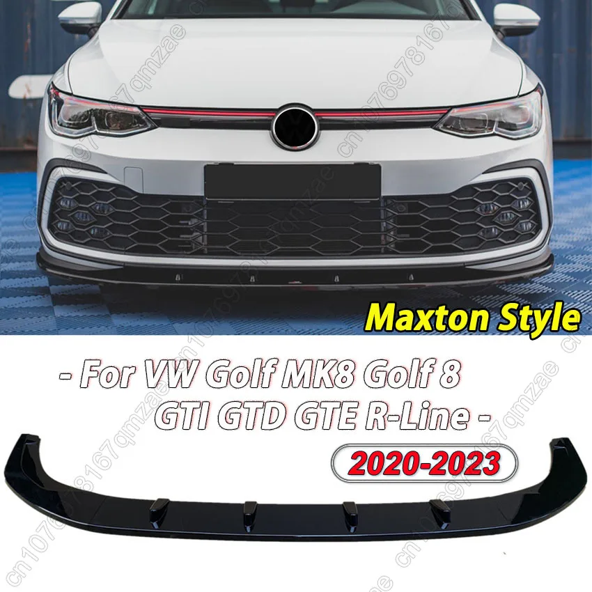 

For VolksWagen Golf MK8 Golf 8 GTI GTD GTE R-Line 2020 2021 2022 2023 Maxton Style Front Bumper Lip Spoiler Splitter Chin Trims