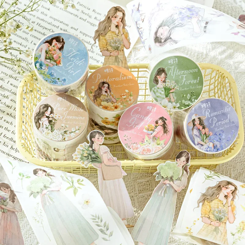 Tape Stickers 50mm * 2m Scrapbooking Handbook Journal Decoration DIY Gift Wrapping Craft Aesthetic Stickers