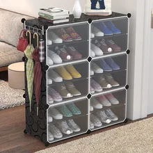 

Shoe Cabinet Plastic Shoe Rack Simple Modern Dustproof Shoe Storage Cabinet Black Room Cabinet