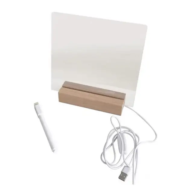 2021 Új Érkezés Usb Akril Napi Pillanatok Photo Memo Üzenőfal Faállvány Tartójával, Lámpa Kreatív Iskolai Levélpapír - Image 5