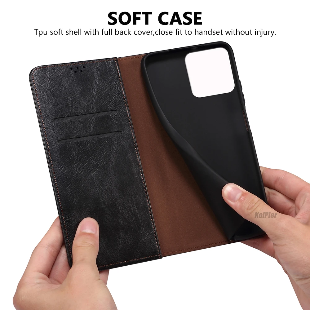 Luxury Leather Flip Wallet Case with Card Slot and Magnetic Stand - Premium Protective Phone Cover