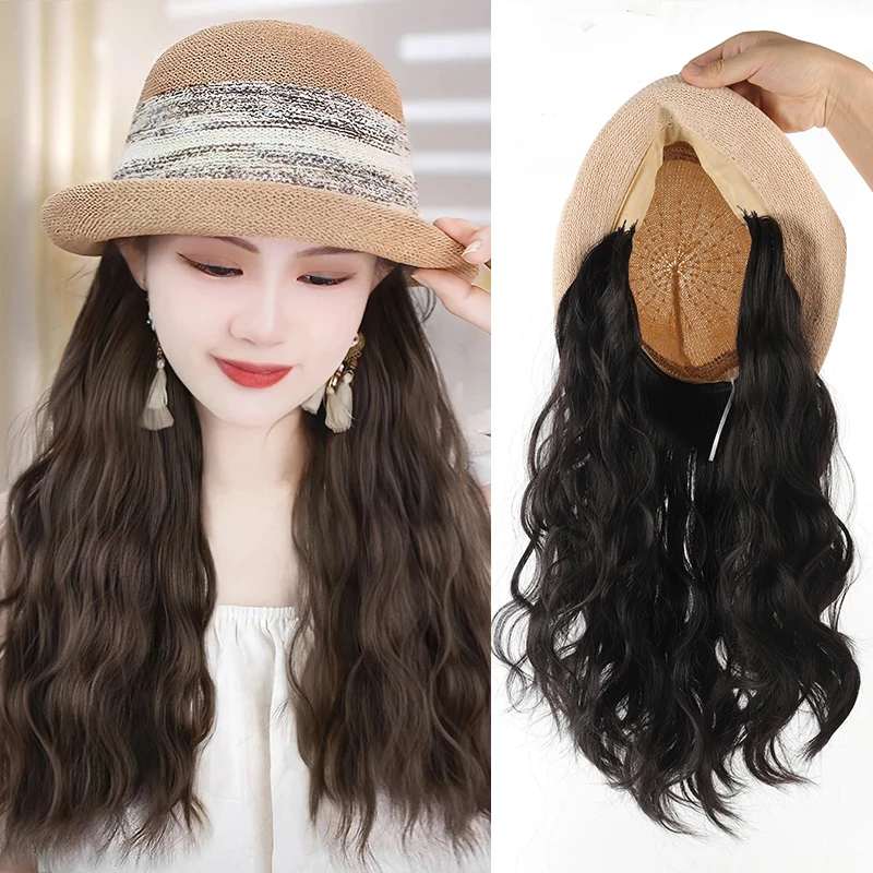 قبعة شعر مستعار اصطناعي أنثى قطعة واحدة شعر فرنسي...