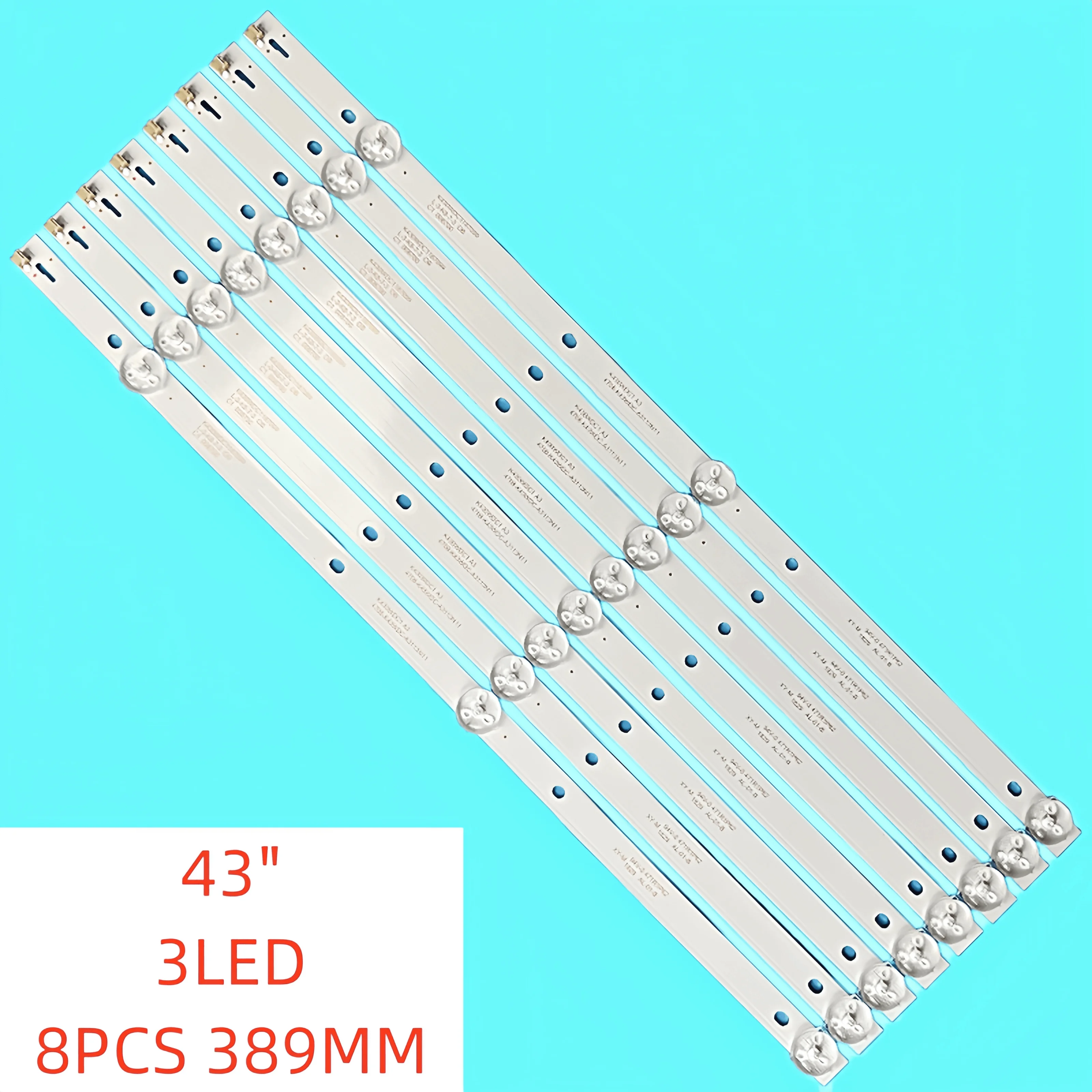 8pcs 3lamp LED Backlight Strip for AOC LE43M3570/60 LE43M3579 43PFT4002 43DL4012N K430WDK3 K430WDC1 A1 A3 4708-K43WDC-A3113N11 suitable for 43 inch lcd tv 4708 k43wdc a3113n11 k430wdc1 a1 u43v870vke l43e6800 43hff5952 t3 43l1600c 43bdl4012n 62 43pfs412 12