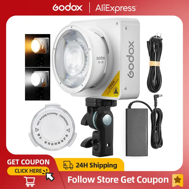 Godox 2 색 휴대용 LED 조명, 비디오 녹화 및 라이브 스트리밍용 사진 램프, 온보드 및 앱 제어, ML100Bi, 120W