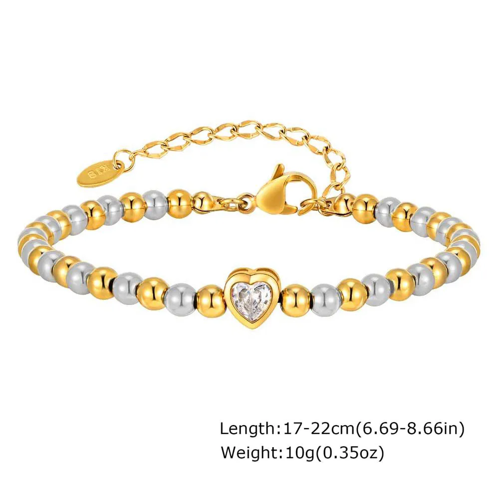 Chunky Two-Tone Mixed Metal Chain Bracelet - Stylish Adjustable Stainless Steel Waterproof Wristband