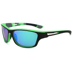Polarized UV400 Protection Fashion Sunglasses (Black green)