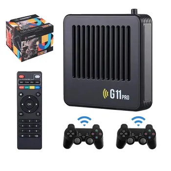 G11 프로 레트로 비디오 게임 콘솔 게임 스틱 게임 256G 4K HD TV 2.4G 무선 더블 컨트롤러 60000 + N64/PSP 게임