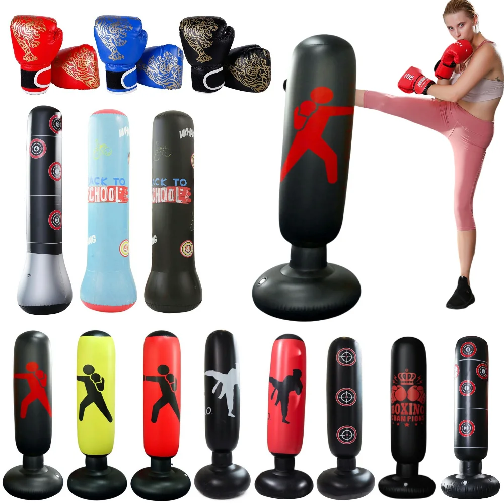 120/160cm Inflatable Boxing Bag Adult Children Boxing Punch Sandbag Training Target Stress Exercise for Kids Gifts boxing punching bag boxing target punching bag training sandbag