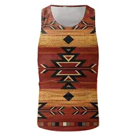 Male Gym Tank Top Vest Vintage Geometric Printed Men Fitness Clothing Bodybuilding Tanks Tops Summer Gym Clothing For Male - Image 4