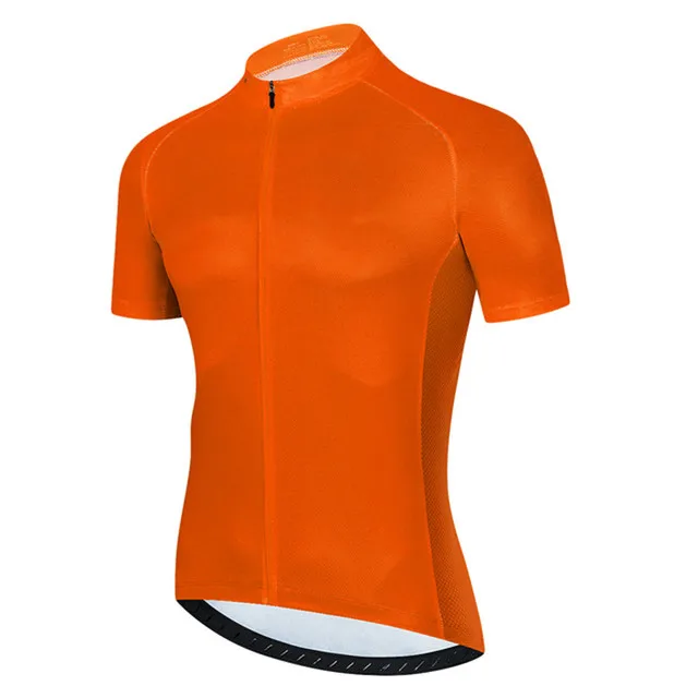 Fluorescent Yellow Summer Short Sleeve Quick-Dry MTB Bicycle Cycling Jersey Men Outdoor Bike Top Solid Color Clothing Sportswear 3
