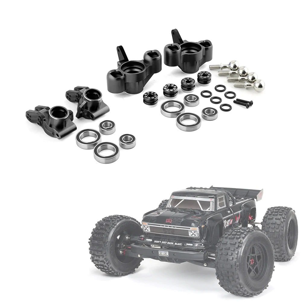 1/8 Arrma KRATON 아웃캐스트 BLX 6S V5 RC카 업그레이드 부품 액세서리, 2개의 자스민용 메탈 프론트 스티어링 너클 리어 허브 캐리어