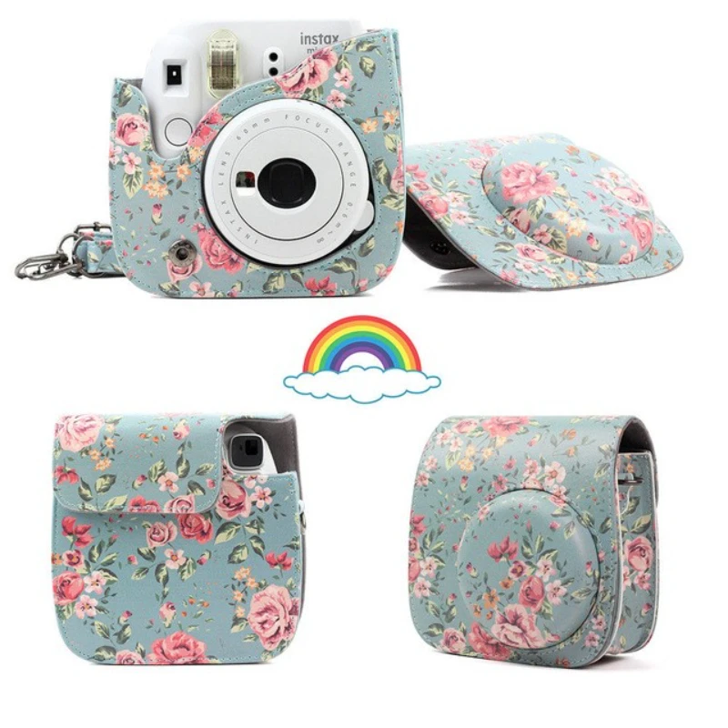 Fujifilm Instax Mini Camera Case Bag Pu Leather Cover With Shoulder