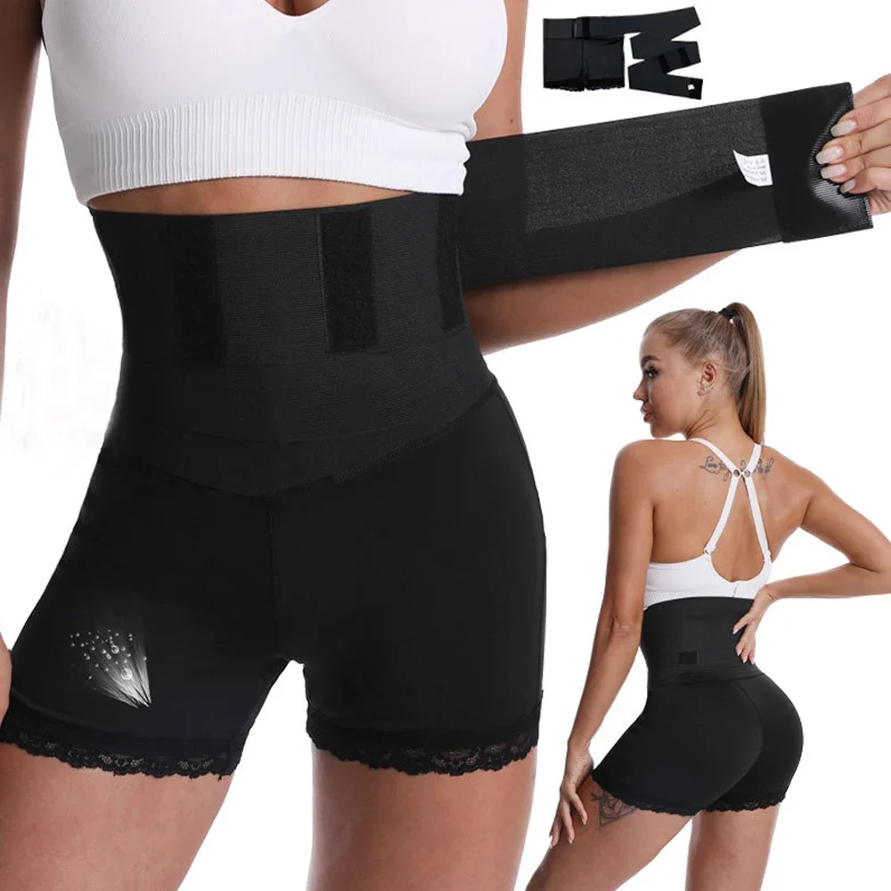 Shapewear Panties with Belly Strap Tummy Control Waist Trainer Body Shaper Shorts Tummy Trimmer for Women