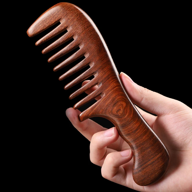 Hair Comb Hair Brush Comb Hair Comb Set Natural Sandalwood Hair Combs Anti-Static Wooden Comb Massager Long Wide Tooth Detangle Sandalwood Comb Hair Care Household Gift
