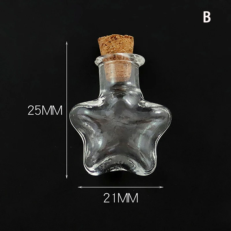 Description Picture 4 of item10PCS Mini Glass Bottle Miniature Bottle Mini Cork Glass Vials DIY Mini Wishing Drifting Bottle Wedding Party Decor Glass Jars