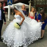 Elegant White Sweetheart Butterfly Decal A-line Wedding Dresses 2023 Floor Length Sweep Train Tulle Custom Made Bridal Gown 2