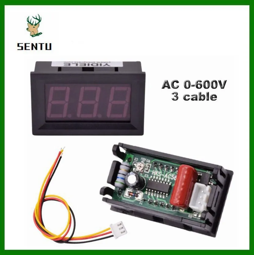 Digital Voltmeter 0-100V 0.56 Inch 3 Wires DC LED Voltage Ammeter Panel Tester Meter For Motorcycle Car