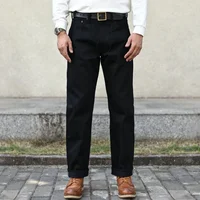 Sauce Zhan SZ6601-BL Mens Jeans Black Jeans Double-sided Dyeing Sanforized Selvedge Denim Jeans  16 Oz Regular Fit 1