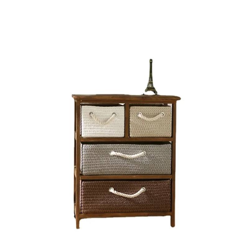Korean-style Solid Wood Storage Cabinet for Living Room Bedroom storage rack