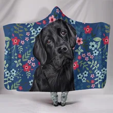 

Black Lab Sweetheart Hooded Blanket 3D Printed Hooded Blanket Adult child Sherpa Fleece Wearable Blanket Microfiber Bedding