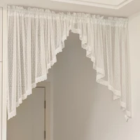 Semi Sheer Curtain Valances Window Topper Sheer Kitchen Tier Swag Privacy Half Window Curtain for Bedroom Living Room Home Decor 1