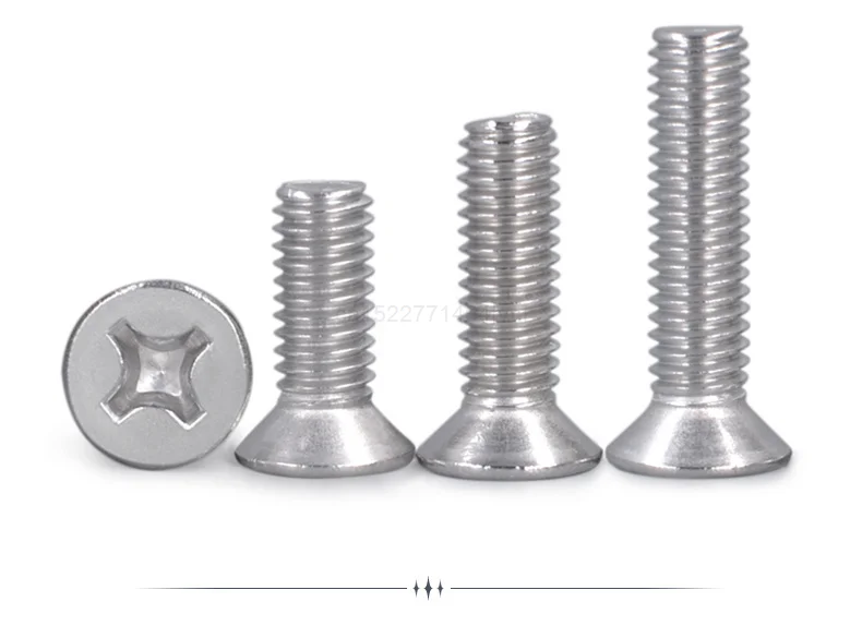 50pcs M1 M1.2 M1.4 M1.6 M2 M2.5 M3 M4 Mini Micro Small Black 304 Stainless steel Cross Phillips Flat Countersunk Head Screw Bolt