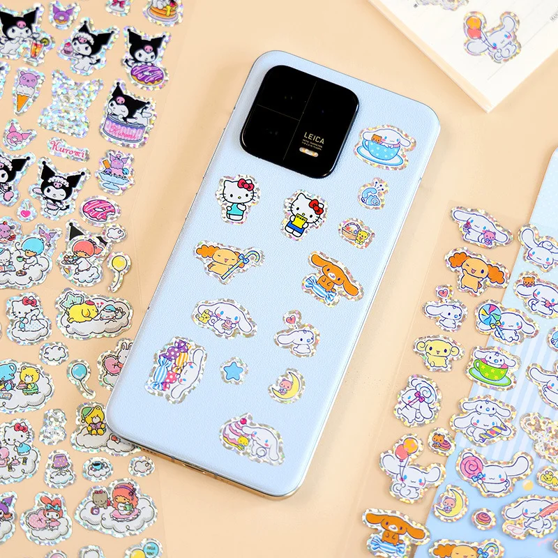 Sanrio Pochacco Kuromi 헬로 키티 어린이 스티커 핸드 계정 학생 문구 용품 생일 선물 DIY 스티커