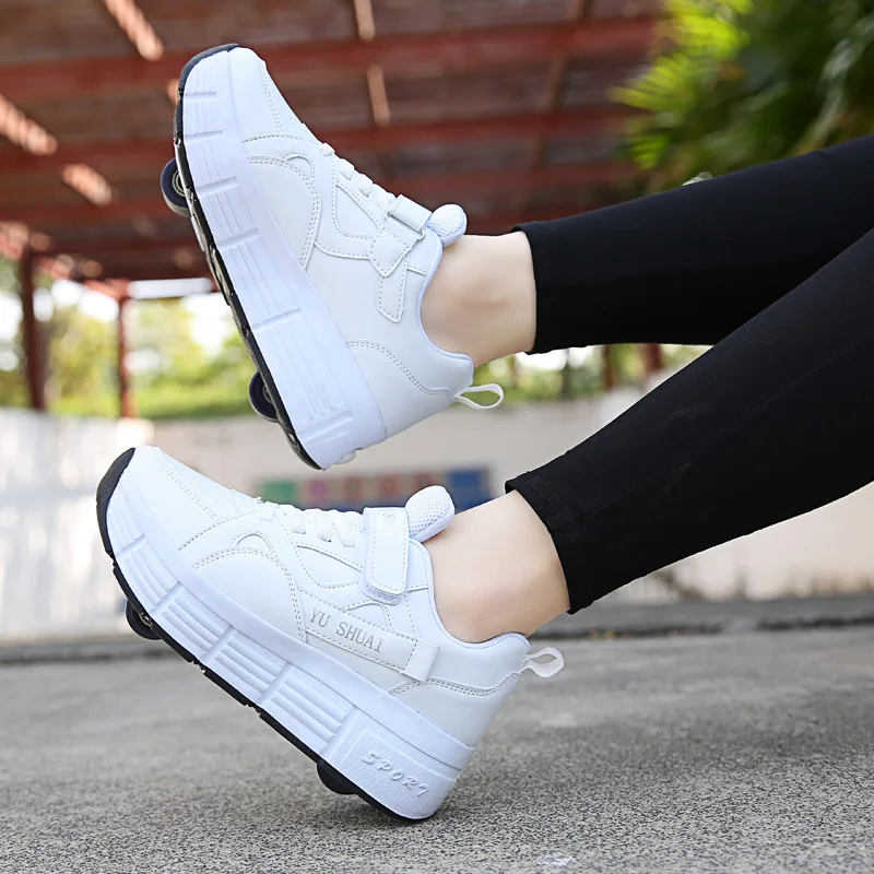 New Kids 2 Wheels Roller Skates Sneakers Shoes Skating Outdoor Blade Retractable Flying Shoes Child Girl Boys Breathable Silding kids roller shoes