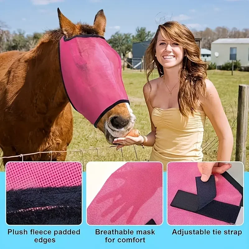 Mosquito and insect proof horsehead mask, breathable fabric, sun shading horsehead mask 5