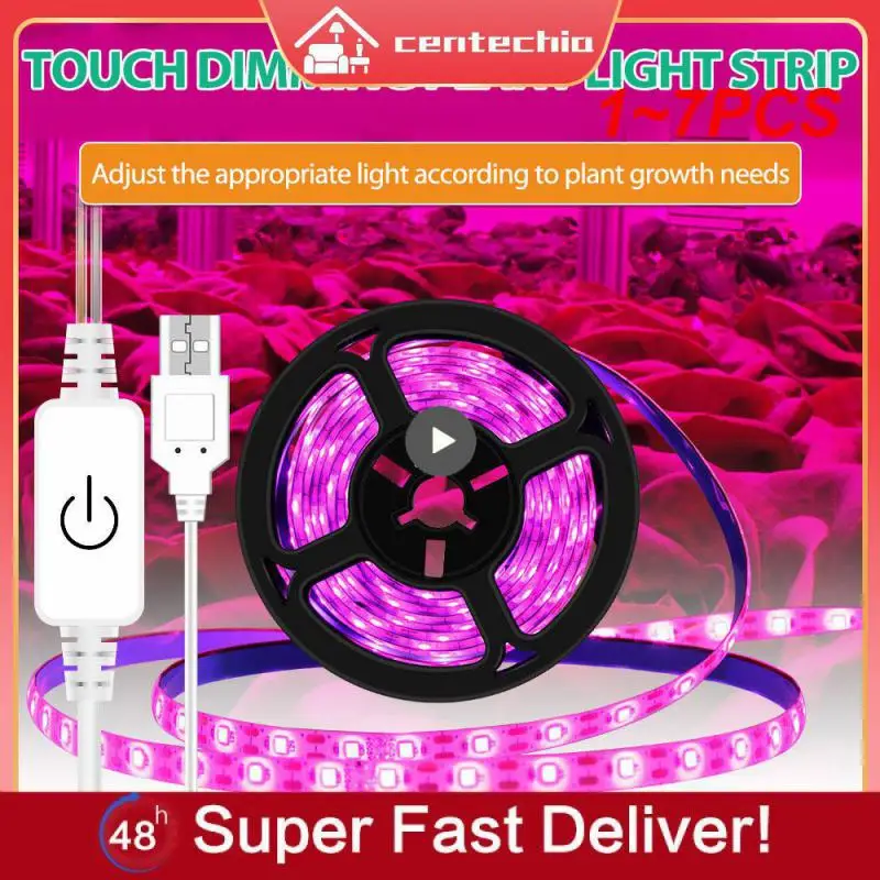 

1~7PCS 5V USB LED Grow Light Full Spectrum 1-5m Plant Light Grow LED Strip Phyto Lamp for Vegetable Flower Seedling Grow Tent