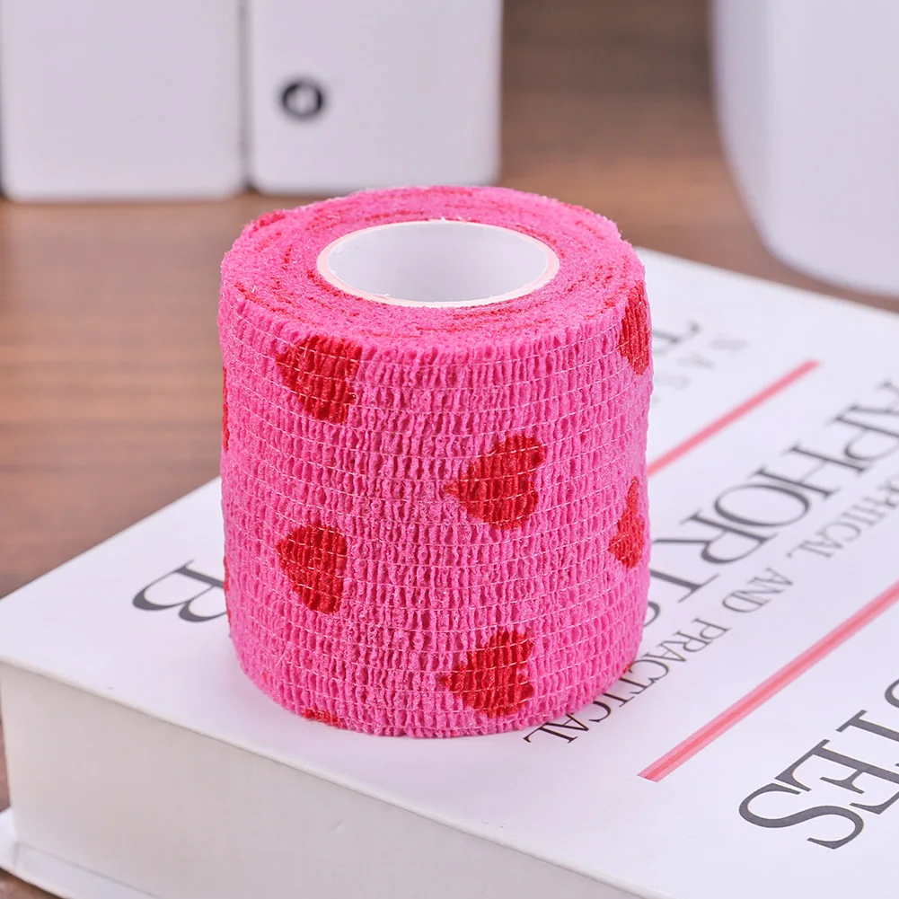 20-1PCS Pet Dog Cat Elastic Bandage Soft Pink Heart Patterns Non-woven Pet First Aid Wound Tapes Supplies Product