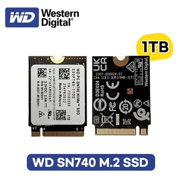 WD PC SN740 1T M.2 2230 SSD NVMe PCIe 4x4 For Microsoft Surface