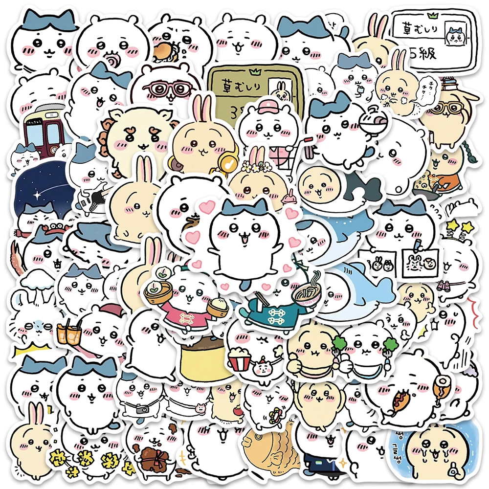 귀여운 치카와 스티커, 만화 카와이 애니메이션 데칼, 어린이 노트북 수하물 스크랩북 물병 스티커, 어린이 장난감, 60 개 